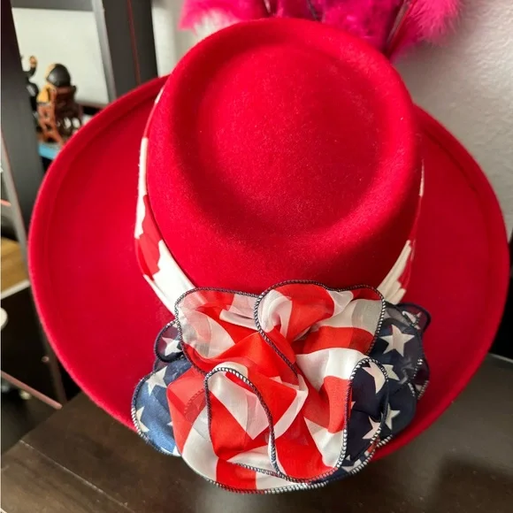 American Flag Red Wool Hat
